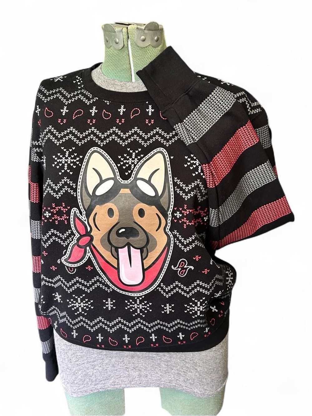 Fallout 4 Bethesda Dog Meat Ugly Christmas Graphic Sweatshirt Retro Size XS